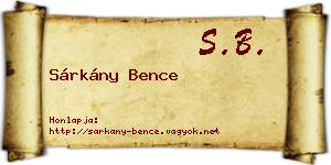 Sárkány Bence névjegykártya